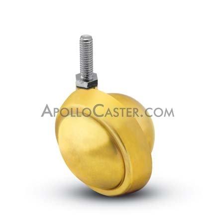 (image for) Caster; Ball; Swivel; 2-1/2"; Metal/ Zinc; Threaded Stem; 5/16"-18TPI x 1-1/4"; Brass; Acetyl/ Resin Brng; 100# (Item #69113) - Click Image to Close
