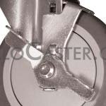 (image for) Caster; Swivel; 6" x 2"; ThermoPlastic Rubber Donut (Gray); Threaded Stem (1/2"-13TPI x 1-1/2"); Zinc; Roller Brng; 375#; Wheel Brake (Item #63512)