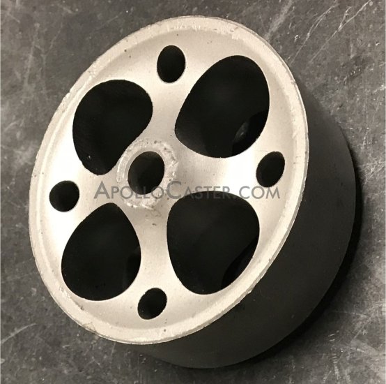 (image for) Wheel; 3" x 1-1/4"; Sintered Iron; Plain bore; 3/8" Bore; 1-9/16" Hub Length; 350#; High Temp (2500 F). Vintage appearance. (Item #87888)