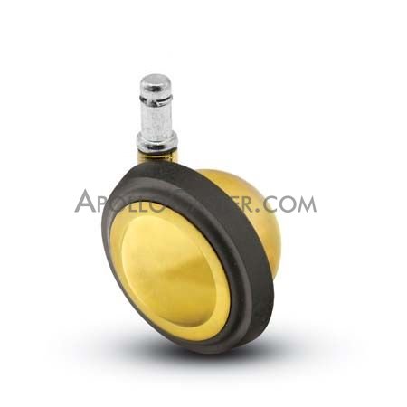 (image for) Caster; Ball; Swivel; 3"; Rubber; Grip Ring; 7/16"x1-7/16"; Brass; Acetyl/ Resin Brng; 100# (Item #69617)