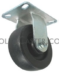 (image for) Caster; Rigid; 6" x 2"; Polyolefin; Plate; 4"x4-1/2"; holes: 2-5/8"x3-5/8" (slotted to 3"x3"); 3/8" bolt; Zinc; Roller Brng; 1000# (Item #63703)