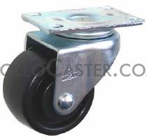 (image for) Caster; Swivel; 3" x 1-3/8"; Polyolefin; Plate (3-1/8"x4-1/8"; holes: 2-3/8"x3-3/8" slotted to 3-7/16"; 3/8" bolt); Zinc; Ball Brng; 250# (Item #63451)