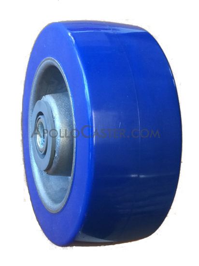 (image for) Wheel; 4" x 2"; 95A Blue PolyU on Alum; Precision Ball Brng; 800#; 1/2" bore; 2-3/16" Hub Length (Item #89720)
