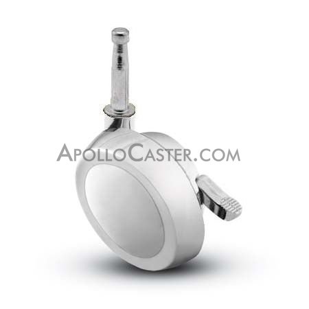 (image for) Caster; Ball; Swivel; 2-1/2; Metal/ Zinc; Grip Neck; 5/16x1-1/2; Bright Chrome; Acetyl/ Resin Brng; 100#; Pedal Lock; Wheel (Item #68346)