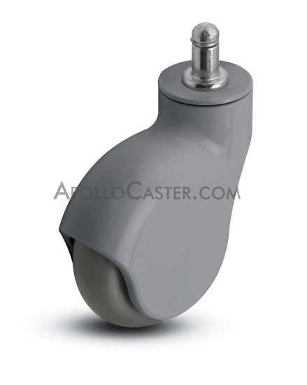 (image for) Caster; Swivel; 3" x 1"; TPR Gray; Grip Ring; 7/16"x7/8"; Gray Nylon; Concealed Axle; Precision Ball Brng; 110#; Raceway Seal; Thread guards; Pedal Brake (Item #63302)