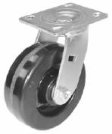 (image for) Caster; Swivel; 6" x 2"; Phenolic; Plate; 4"x4-1/2"; holes: 2-5/8"x3-5/8" (slotted to 3"x3"); 3/8" bolt; Zinc; Roller Brng; 1200# (Item #69839)