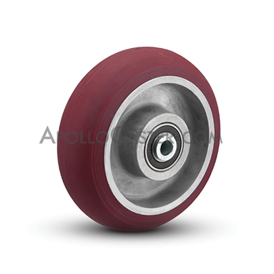 (image for) Wheel; 6" x 2"; Donut A95 PolyU on Alum; Precision Ball Brng; 1/2" Bore; 2-7/16" Hub Length; 1000#. (Usu Orange or Maroon). (Item #87752)