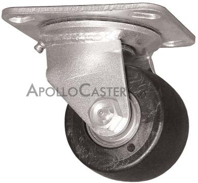 (image for) Caster; Swivel; 3x1-13/16; Phenolic; Top Plate (3-1/8x4-1/8; holes: 2-3/8x3-3/8; 5/16 bolt); Zinc; Roller Brng; 900# (Item #66894)