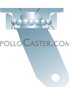 (image for) Caster; Rigid; 6" x 2"; Cast Iron; Plate (4"x4-1/2"; holes: 2-5/8"x3-5/8" slots to 3"x3"; 3/8" bolt); Zinc; Roller Brng; 1400#; High Temp; Kingpinless; Brake (Item #63205)