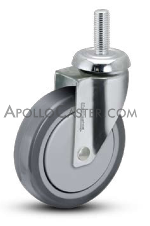 (image for) Caster; Swivel; 5" x 1-1/4"; PolyU on PolyO (Gray); Threaded Stem (1/2-13TPI x 1-1/2); Stainless; Stainless Ball Brng; 300#; Thread guards (Item #65483)