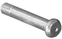 Axle; 3/8" x 2-1/8" (Shoulder length); Steel (for 1-1/4" wide wheels). Rivet Style head. (Non-brake length) Nut is 88882 (Item #89080)