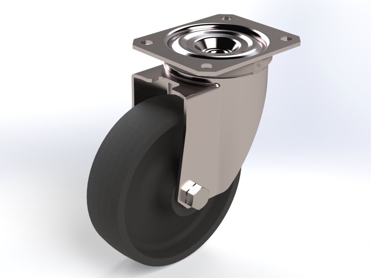 Caster; Swivel; 5 x 2; Reinforced Thermoplastic; Plate (4x41/2; holes