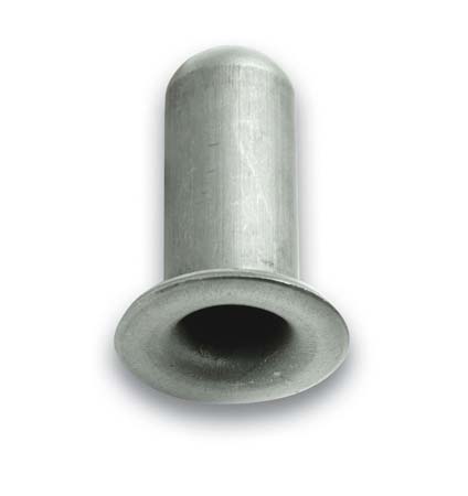 Socket; Grip Ring: 0.59" O.D. x .7/16" I.D.; 15/16" at flange; Metal; 3/4" Round; .083" wall; fits 7/16" connectors up to 1-7/16" long; for glue or weld-in (Item #89300)