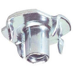 Socket; 4 Prong T-nut for 3/8"-16 Threaded Stems; 1/2" long; requires 13/32" diameter hole; Metal/ Zinc; for wood application (Item #88893)