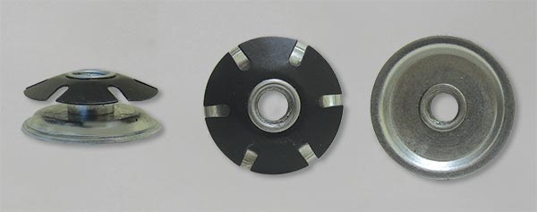 Caster Socket (round); 1" ID (fits 1-1/8" OD 16 ga Tubing; Steel Spring Retention Threaded Stem Receiver; accepts 3/8"-16TPI Stem (Item #88232)