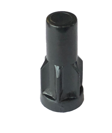 Caster Socket (Round); Grip Ring: 13/16" O.D; Plastic (dark); for 20 ga 7/8" Tubing w/ 0.81" ID; fits 7/16" connectors up to 1-1/2" long (Item #87951)