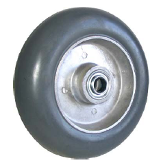Wheel; 6" x 2"; Balloon Rubber (60) on Alum; 6305 Prec Ball Brng; 1/2" Bore; 2-3/16" Hub Length; 650# (Item #87903)