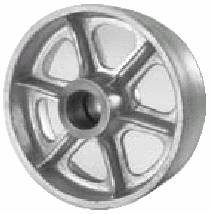Wheel; 6" x 2-1/2"; Cast Iron; Roller Brng; 1-1/4" Bore; 2-3/4" Hub Length; 1800# (Item #88944)
