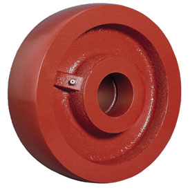 Caster; Swivel; 10" x 2-1/2"; Steel (Ductile); Plate (5-1/4"x7-1/4"; holes: 3-3/8"x5-1/4" slotted to 4-1/8"x6-1/8"; 1/2" bolt); Roller Brng; 3500#; Kingpinless (Item #65924)