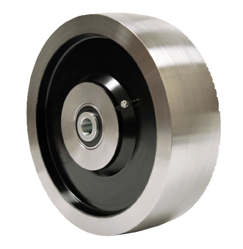 Wheel; 4" Diameter x 3" Wide; Flat Drop Forged Steel; 90 Brinnell; Roller Bearing; 1" Bore; 3-1/2" Hub Length; 6000# (Item #87322)