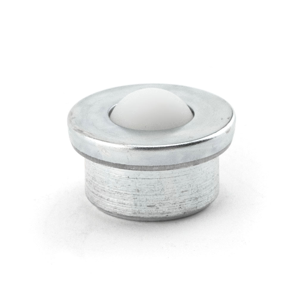 Ball Transfer; 1 Nylon ball; Round Dropin Base; 13/8 diam x 5/8 deep