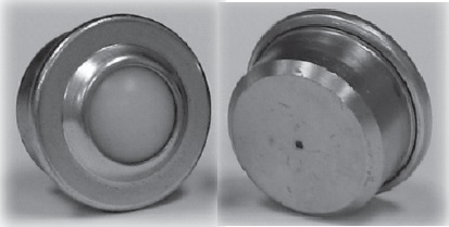 Ball Transfer; 1"; Nylon Ball; Round Drop-in Base (1-1/2" x 11/16"); Machined Steel  Housing; 440#; 9/16" Load Height; Weep Hole(s) (Item #88169)