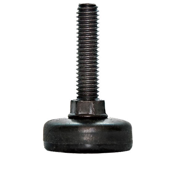 Glide; Base is 3/8" x 1"; Threaded Stem (1/2"-13TPI x2"); Black Poly Base with base nut; non-swiveling (Item #87414)
