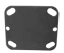 Caster Shim Plate; Bolt-on Pad; 4"x4-1/2"; .175" thick; unplated Steel; Fits Caster Plate (4"x4-1/2"; holes: 2-5/8"x3-5/8" slotted to 3"x3"; 3/8" bolt) (88526)