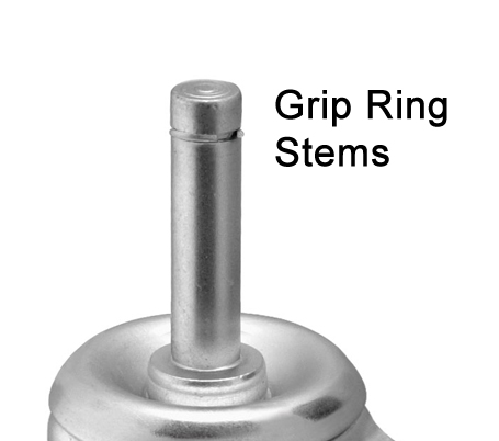 Plain Bore. Rubber on Poly Wheel Caster Grip Ring Stem 3" x 1" 7/16"x1-3/8"
