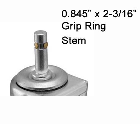 (image for) Caster; Swivel; 6" x 2"; Solid Rubber on Plastic Hub (Grey); Grip Ring (7/16" x 1-3/8"); Zinc; Ball Brng; 350#; Ribbed Tread; Wheel Brake (Item #63426)